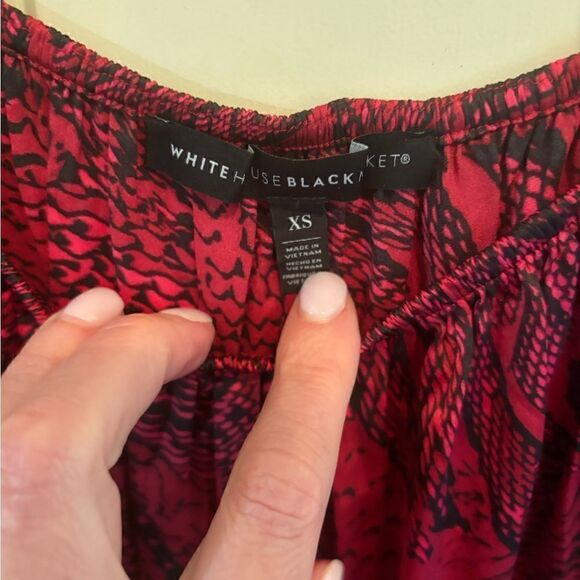 White House Black Market Red and Black Python Print Off the Shoulder Top size XS - Picture 3 of 5